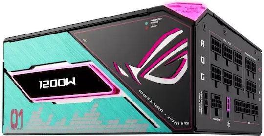 Asus ROG Thor Platinum III Hatsune Miku Edition 1200W Grünes Netzkabel Vollständig modulares 80 Plus Platin