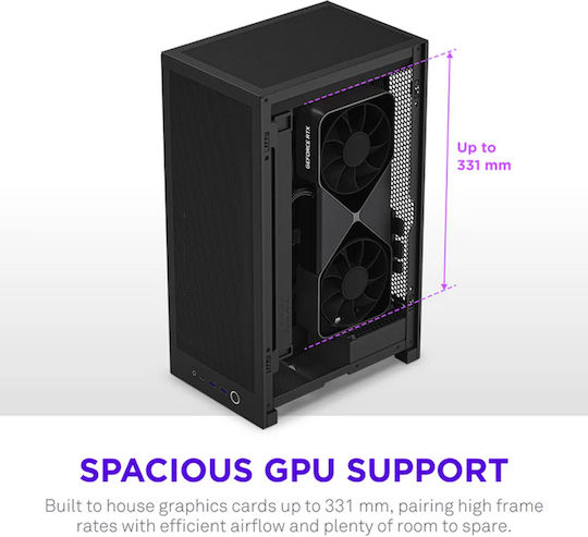 NZXT H2 Flow Mini Tower Κουτί Υπολογιστή Μαύρο