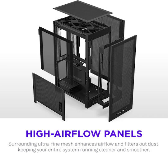 NZXT H2 Flow Mini Tower Κουτί Υπολογιστή Μαύρο
