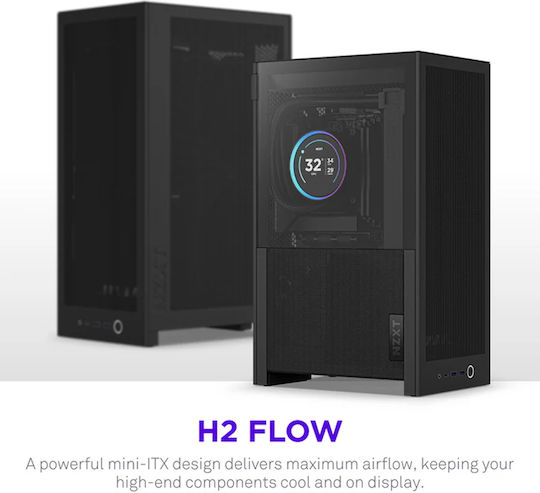 NZXT H2 Flow Mini Tower Κουτί Υπολογιστή Μαύρο