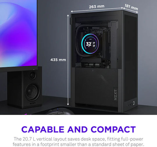 NZXT H2 Flow Mini Tower Κουτί Υπολογιστή Μαύρο