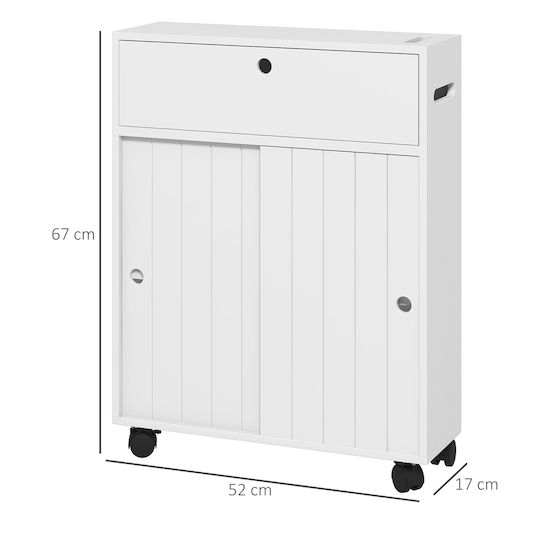 Kleankin Ντουλάπι Μπάνιου 52x17x67cm Λευκό