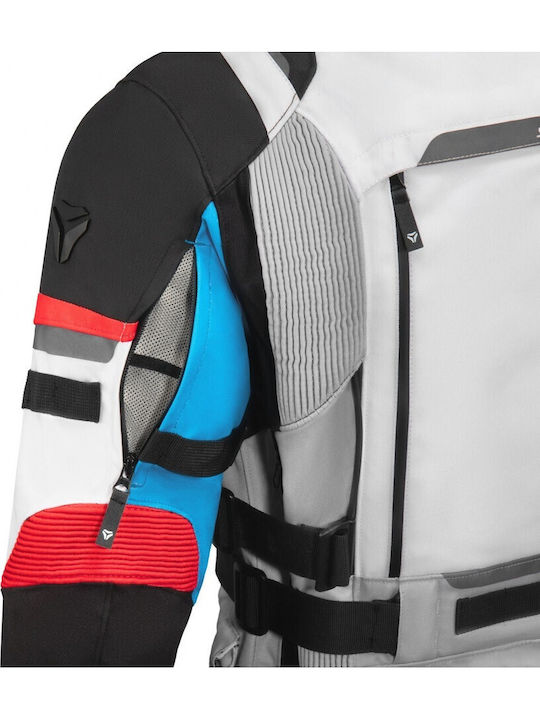 Seca Arrakis III Men's Motorcycle Jacket 4 Seasons Waterproof Grey/Blue/Red