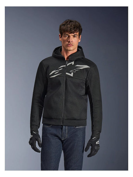Alpinestars Hoodie Chrome Superair Зимно Мъжко Мотоциклетно Яке Водоустойчиво Черно/Сиво/Бяло
