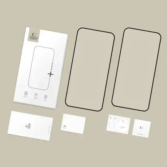 Gehärtetes Glas Tech-Protect Glass Fit+ 2 Stück Xiaomi 17t Schwarz