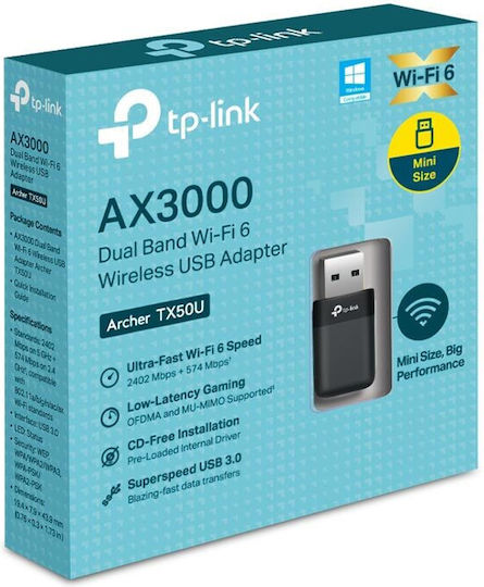 TP-LINK Archer USB Адаптер За Мрежа С Безжична Свързаност Wi-Fi 3000Mbps