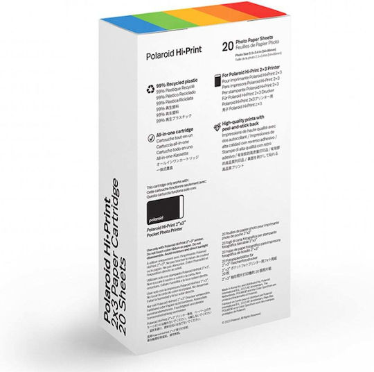 Polaroid Hi-Print Gen 2 Photo Paper Instant 2x3 for Thermal Sublimation/Transfer Printers / Inkjet 20 Sheets