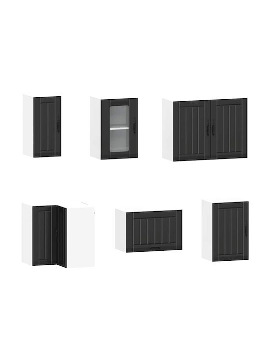 vidaXL Küchenschränke Wand & Boden mit Arbeitsplatte Schwarz 80x31x60cm