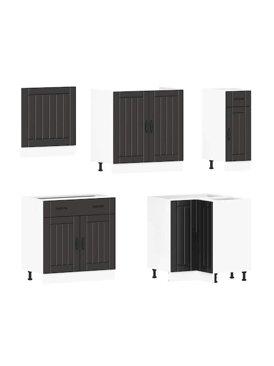 Küchenschrank mit Spüle mit Arbeitsplatte Schwarz 80x31x60cm