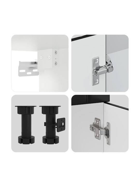 Küchenschrank mit Spüle mit Arbeitsplatte Schwarz 80x31x60cm
