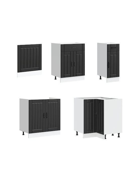 Küchenschrank mit Spüle mit Arbeitsplatte Schwarz 80x31x60cm
