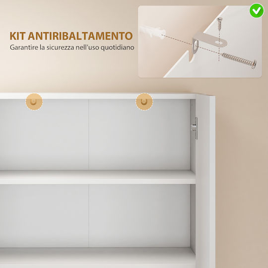 Boden Küchenschrank Weiß Glänzend 68x34x180cm