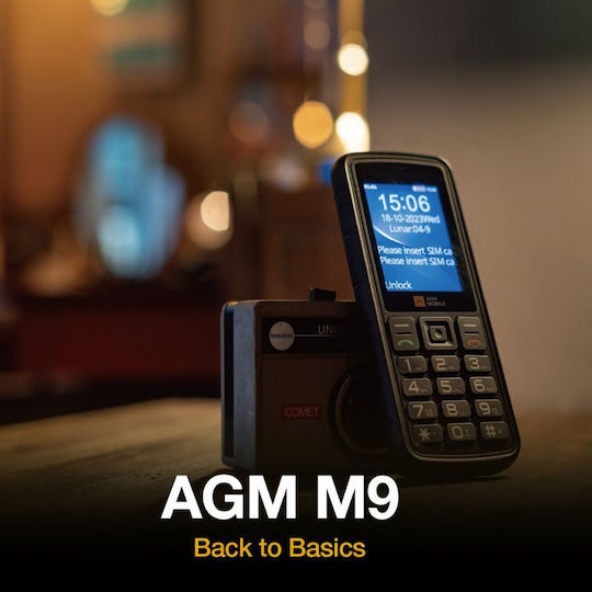 AGM M9 Dual SIM Ανθεκτικό Κινητό με Μεγάλα Κουμπιά (Ελληνικό) Μαύρο