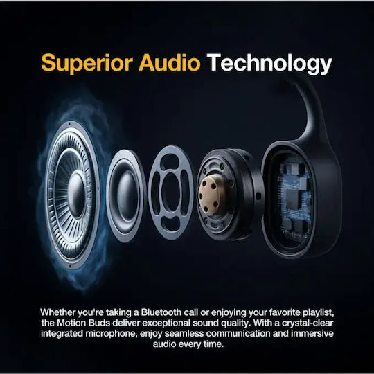 AGM Motion Buds 1 Bluetooth-Freisprecheinrichtung Kopfhörer mit Schweißresistenz Schwarz