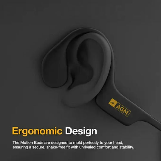 AGM Motion Buds 1 Bluetooth-Freisprecheinrichtung Kopfhörer mit Schweißresistenz Schwarz
