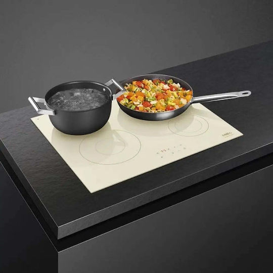 Smeg Индукционен Автономен Плот с Функция Заключване 60x51см Black Glass