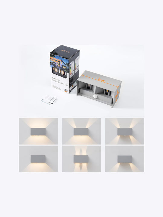 Wall-Mounted Outdoor LED Lighting IP65 with Warm White Light