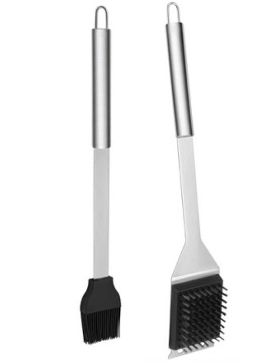 Set 6 Unelte Pentru Grătar Zola Pensetă Spatulă Cuțit Furculiță Cuțit Perie Oțel Inoxidabil Geantă Depozitare