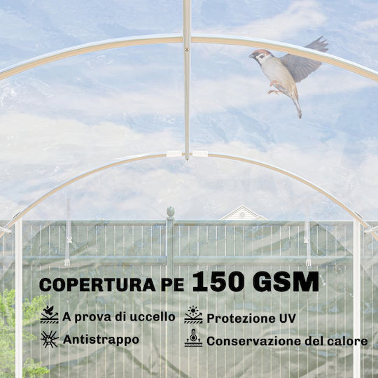 Outsunny 84H-443V02CR Κάλυμμα Θερμοκηπίου 3x6x2m