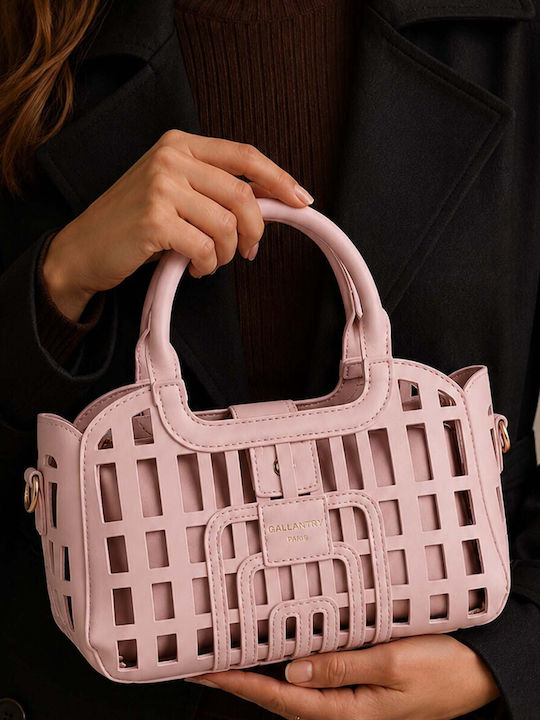 Gallantry Cabas Handbag Women Cut-out Designs Shoulder Strap Pink