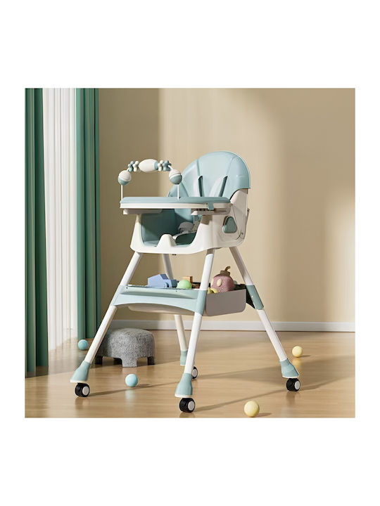 Alista Home Scaun Înalt de Masă Bebe Pliabil 3 în 1 cu Înălțime Reglabilă Verde