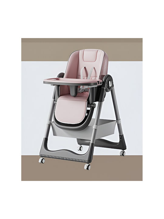 Alista Home Scaun Înalt De Masă Bebe Pliabil 3 În 1 Roz