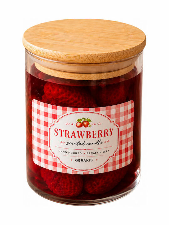 Gerakis Christmas Red Candle 8x6.5cm