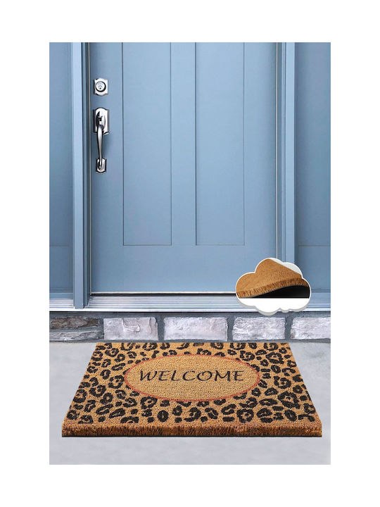 SteweHome SteweHome Entrance Doormat Coconut Tree with Non-Slip Underlay White 60x40cm