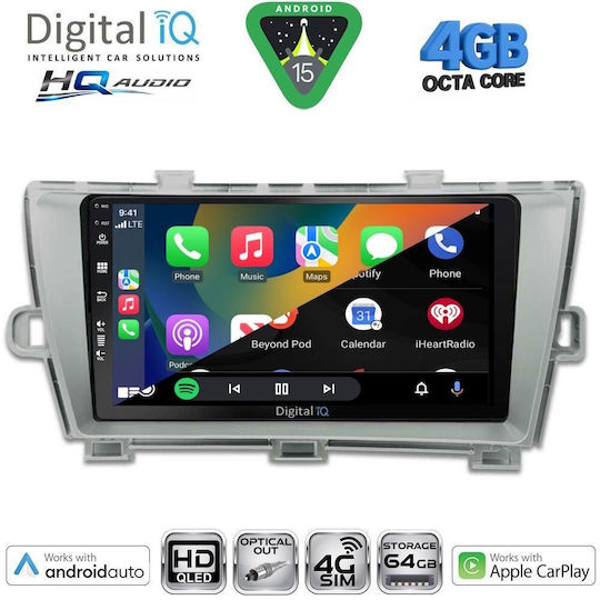 Digital IQ Car Audio System for Toyota Prius 2009-2015 (Bluetooth/USB/WiFi/GPS/Apple CarPlay/Android Auto) with 9" Touch Screen