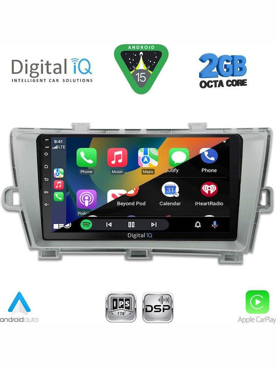 Digital IQ Car Audio System for Toyota Prius 2009-2015 (Bluetooth/USB/WiFi/GPS/Apple CarPlay/Android Auto) with 9" Touch Screen