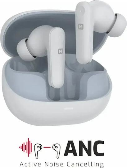 Swissten ANC Focus In-Ear Bluetooth-Freisprecheinrichtung Kopfhörer mit Ladeetui Weiß
