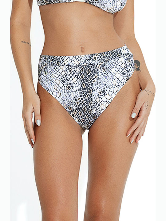 Bikinihosen Slip Hohe Taille Weiß