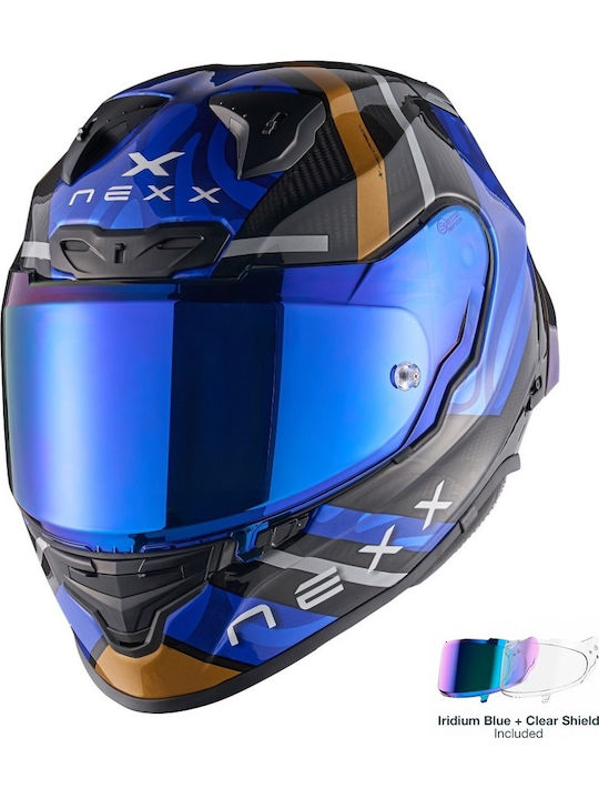 Nexx X.R3R Swirl Deep Blue Motorcycle Helmet Full Face ECE 22.06 / DOT 1350gr with Pinlock NEXX-01XR323489126