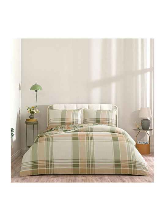 Tac Set Huse Pentru Pilote 100% Bumbac 200x220cm Dublu Cu 2 Fețe De Pernă & 1 Cearceaf Floral/Geometric