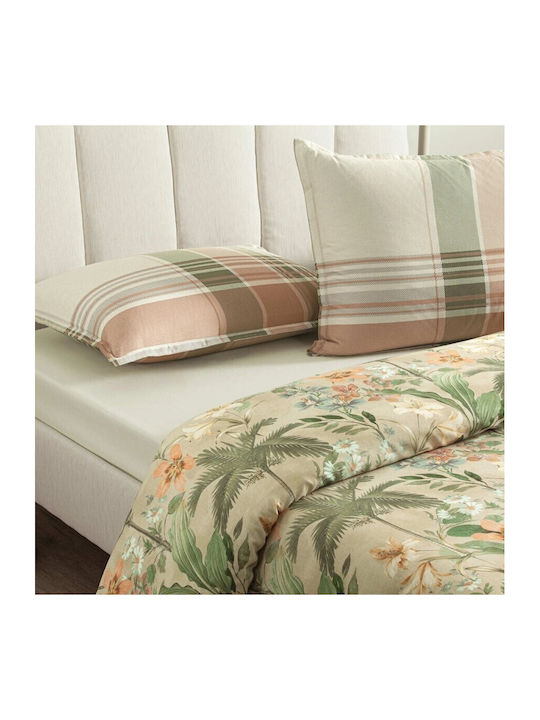 Tac Set Huse Pentru Pilote 100% Bumbac 200x220cm Dublu Cu 2 Fețe De Pernă & 1 Cearceaf Floral/Geometric