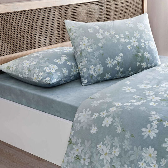 Tac Set Huse Pentru Pilote 200x220cm Dublă Cu 2 Fețe De Pernă & 1 Cearșaf Floral