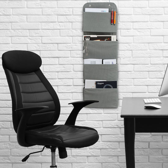 Relaxdays Wall Organizer 4 Compartments Gray 104x31x10 Cm