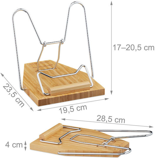 Relaxdays Reading Stand Bamboo Adjustable Natural 20.5x19.5x28.5 Cm