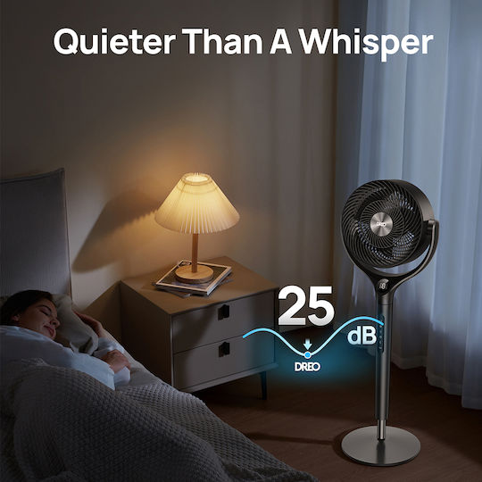 Dreo TurboPoly 362 Ventilator Pe Piedestal 36W cu Telecomandă Gri