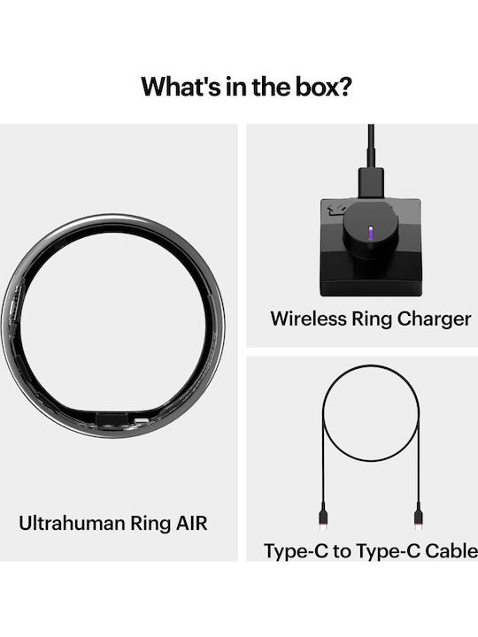 Ultrahuman Air Smart Ring 20.6mm Водоустойчив с Пулсомер Сребрист
