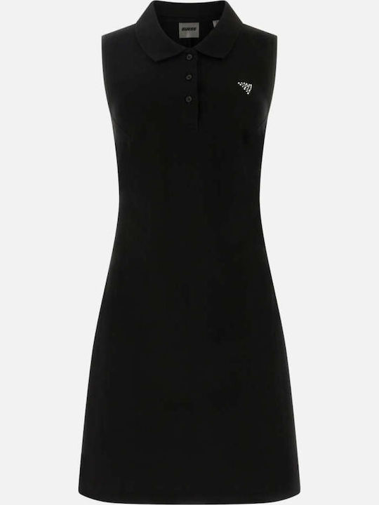 Summer Mini Shirt Dress Black