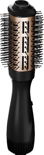 Avizar Multifunctional Hot Air Brush Straightener Curler Fast Drying Black Gold