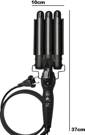 Avizar Dreifach Barrel Keramik Lockenstab 70w Schwarz Schnelle Ptc-Heizung Schwarz