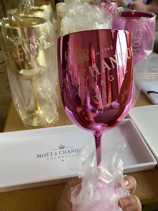 Resteq Champagnerglas aus Kunststoff in Rose Gold Farbe Kelch