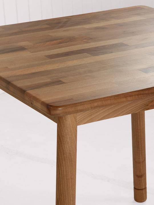 Quadratischer Esszimmer- und Küchentisch aus Massivholzwalnuss 80x80x74,5cm