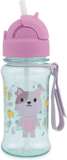 Skip Hop Squattle Cat Kids Water Bottle with Straw