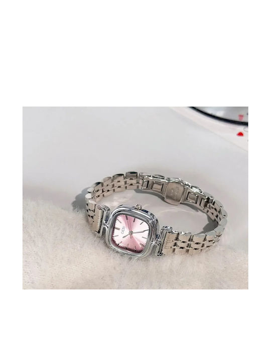 Womens Battery Watch With Silver Metal Bracelet