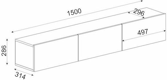 TV-Ständer Weiß M180xP31xH29cm