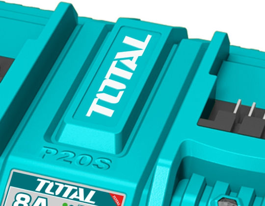 Total Διπλός Ταχυφορτιστής 8a Μπαταρίες 20v Tfcli2082