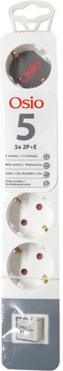 Osio Power Strip 5 Positions with Switch and Cable 1.5m